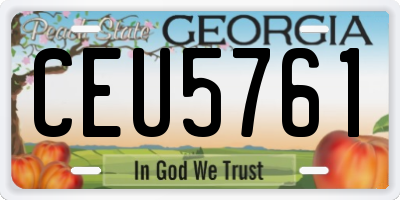 GA license plate CEU5761