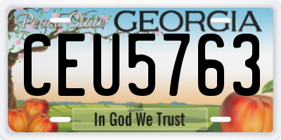 GA license plate CEU5763