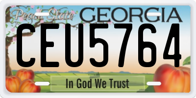 GA license plate CEU5764