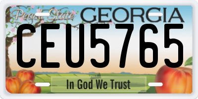 GA license plate CEU5765