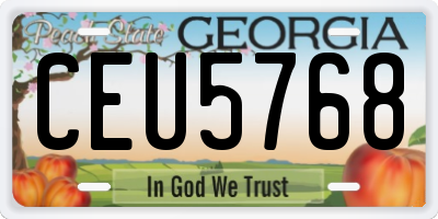 GA license plate CEU5768