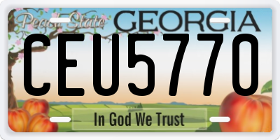 GA license plate CEU5770