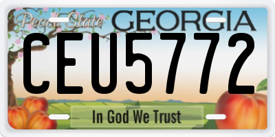 GA license plate CEU5772