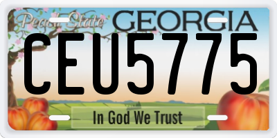 GA license plate CEU5775