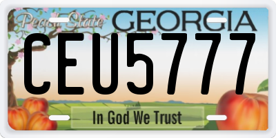 GA license plate CEU5777