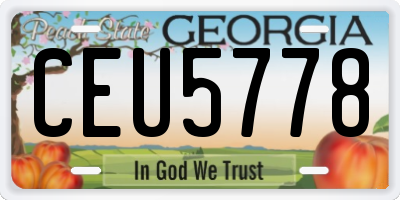 GA license plate CEU5778