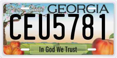 GA license plate CEU5781