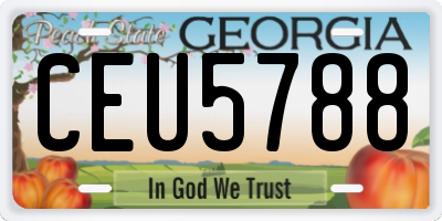 GA license plate CEU5788