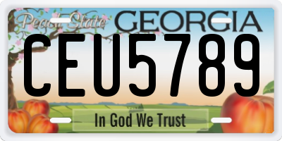 GA license plate CEU5789