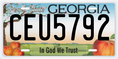GA license plate CEU5792