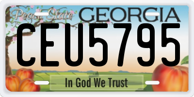 GA license plate CEU5795