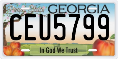 GA license plate CEU5799
