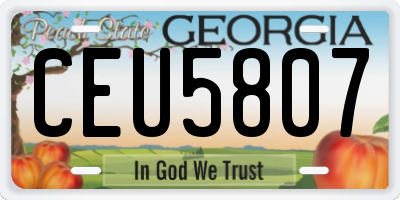 GA license plate CEU5807