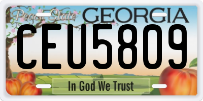 GA license plate CEU5809