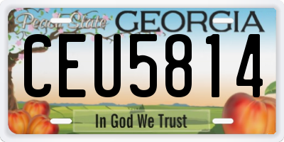 GA license plate CEU5814