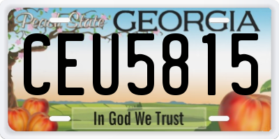 GA license plate CEU5815