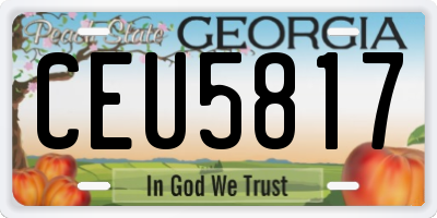 GA license plate CEU5817