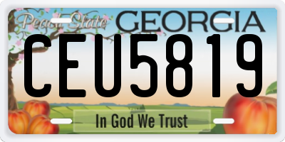 GA license plate CEU5819