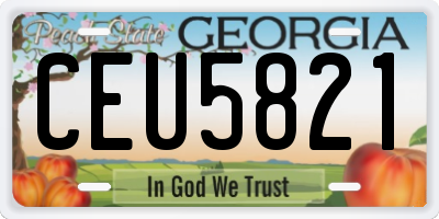 GA license plate CEU5821