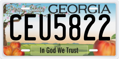 GA license plate CEU5822