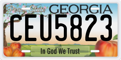 GA license plate CEU5823