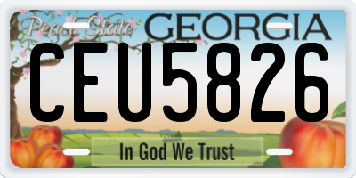 GA license plate CEU5826