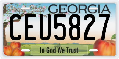 GA license plate CEU5827