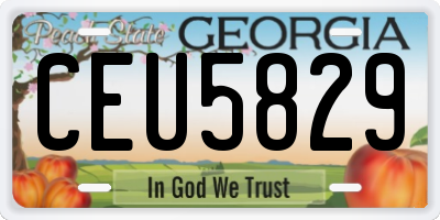 GA license plate CEU5829