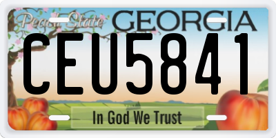 GA license plate CEU5841