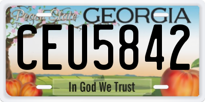 GA license plate CEU5842