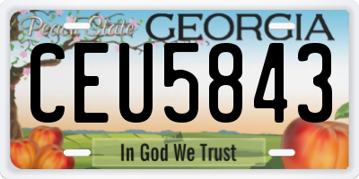 GA license plate CEU5843