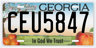 GA license plate CEU5847