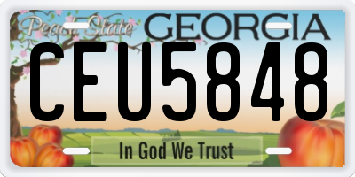 GA license plate CEU5848