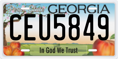 GA license plate CEU5849