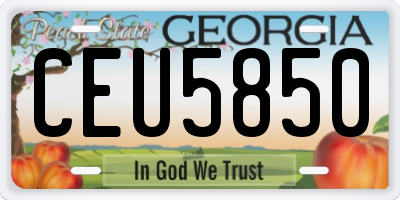 GA license plate CEU5850