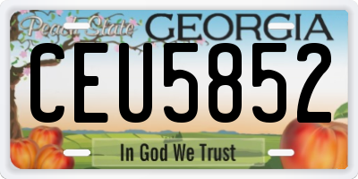 GA license plate CEU5852