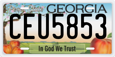 GA license plate CEU5853