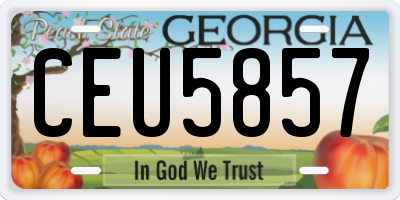 GA license plate CEU5857