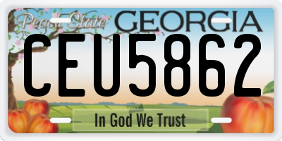 GA license plate CEU5862