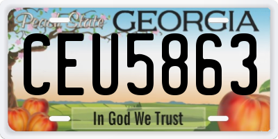 GA license plate CEU5863
