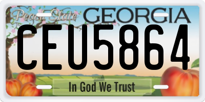 GA license plate CEU5864