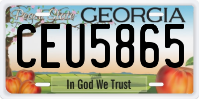 GA license plate CEU5865