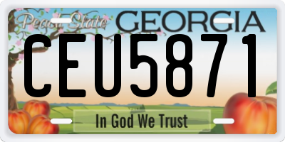 GA license plate CEU5871