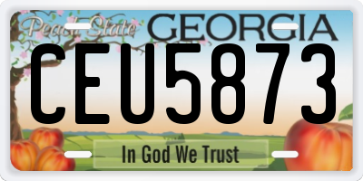 GA license plate CEU5873
