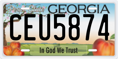 GA license plate CEU5874