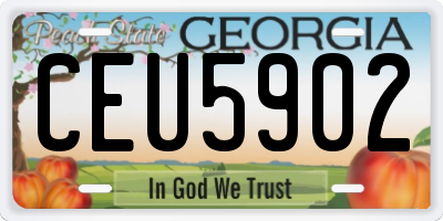 GA license plate CEU5902