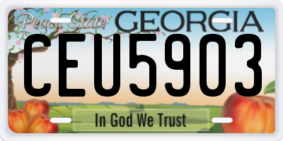 GA license plate CEU5903