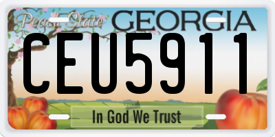 GA license plate CEU5911