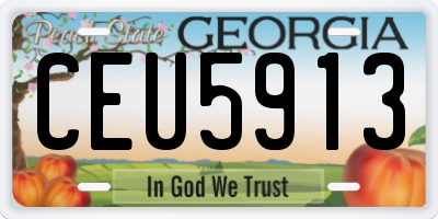 GA license plate CEU5913