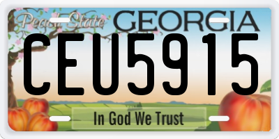 GA license plate CEU5915